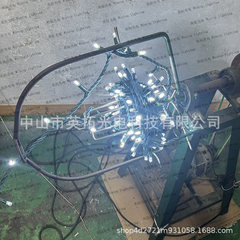 LED绿色灌胶泡壳灯串绕圣诞树装饰星星灯带闪泡生产工厂10米100灯