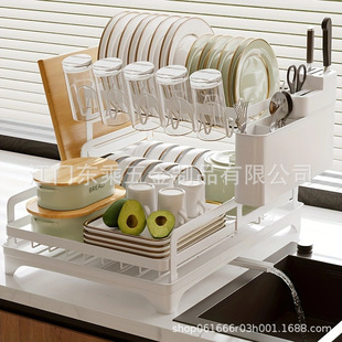 厨房台面碗碟收纳架厨房置物架筷子筒刀架沥水架台面多功能储物架