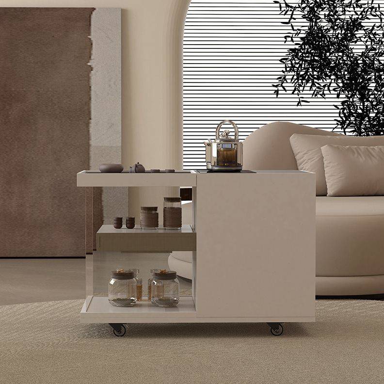 板车无品牌/台侧推茶边设几计阳感简移动茶边小柜极茶岩可水茶几
