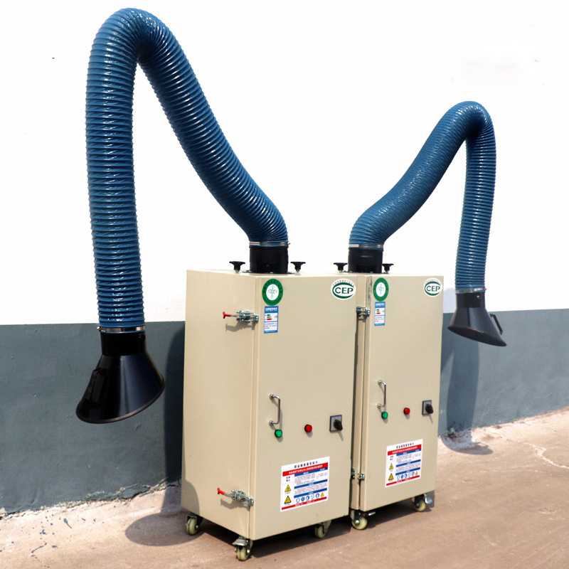 自动清灰焊烟净化器 单双臂工业移动式焊烟机360度可调节