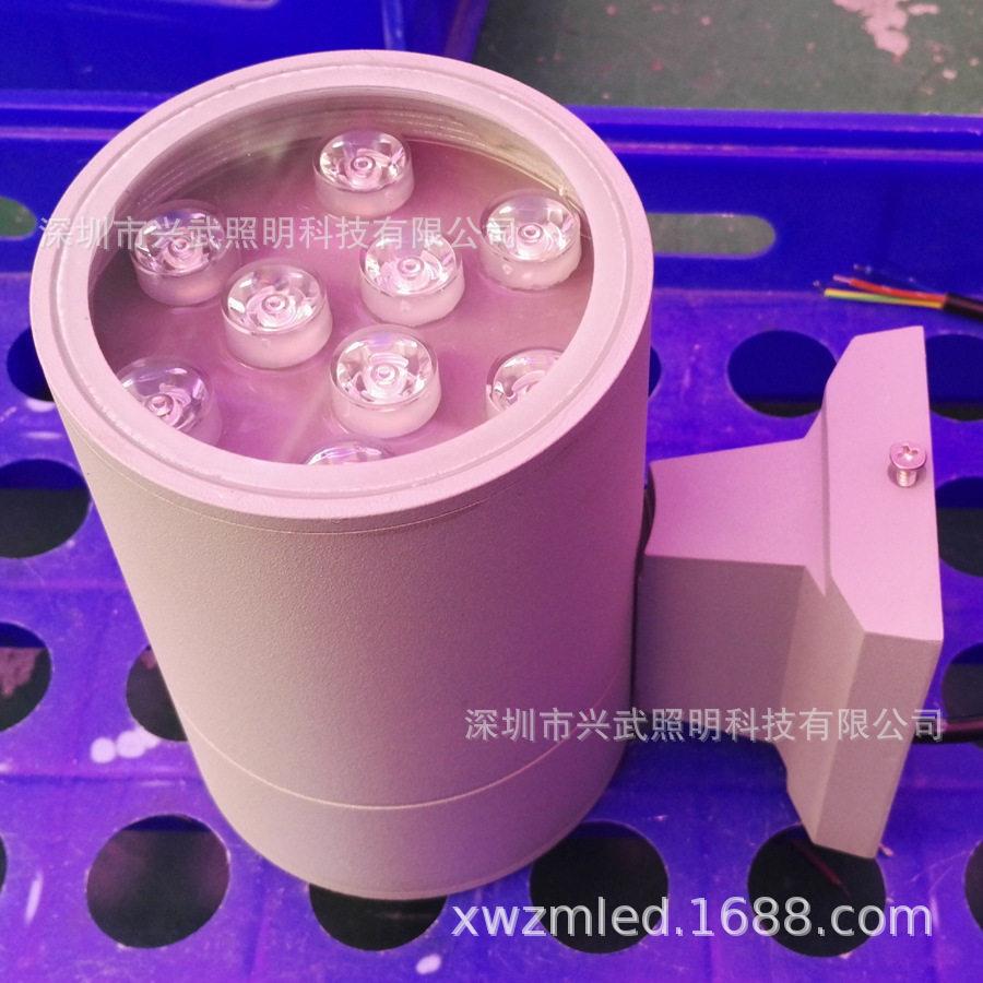LED壁灯双向墙壁射灯酒店公园小区商业街外墙灯墙头灯暖白黄光