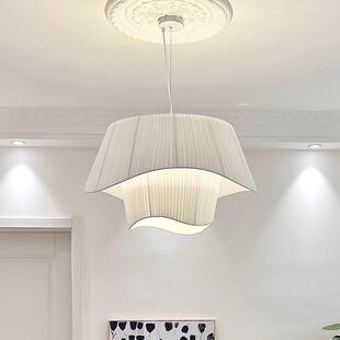 法式中古吊灯客厅布艺丝绸设计艺术造型卧室北欧餐厅书房诧寂灯具