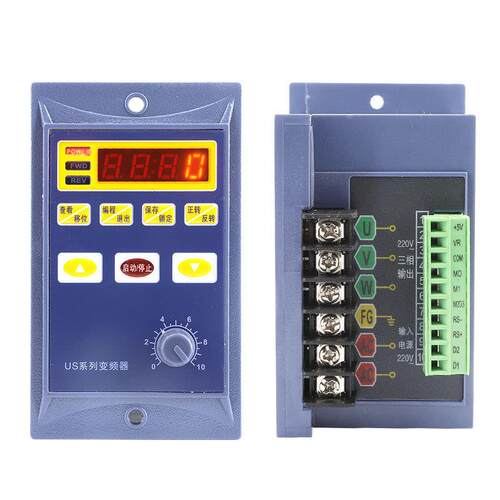 小型矢量变频器220v相进三相出US系列调速控制器400W/750W