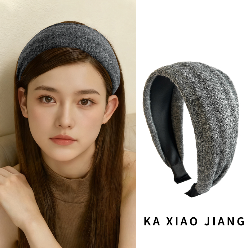 日系宽边发箍高颅顶针织头箍气质