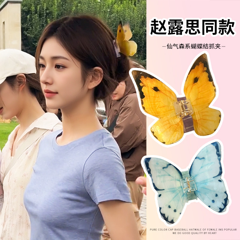 明星同款蝴蝶抓夹女夏天发夹头饰图片