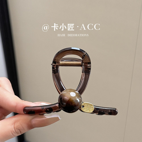高级感珍珠发夹女盘发抓夹发量少