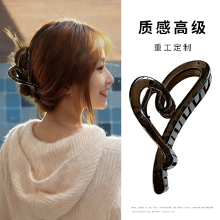 许我耀眼许妍同款 爱心抓夹大号发量大鲨鱼夹后脑勺盘发夹女头饰品