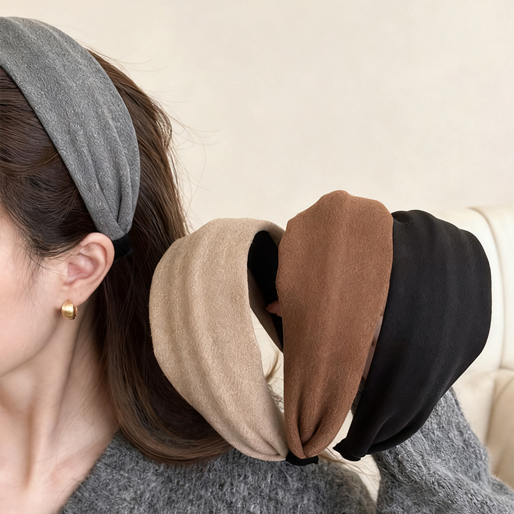 秋冬磨毛宽边发箍女压发头箍发卡