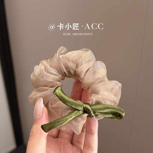 韩国东大门轻纱丝缎面蝴蝶结大肠圈发圈皮筋头绳气质头饰发饰头圈