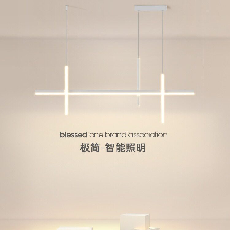 极简餐厅长条一字吊灯现代简约北欧设计师个性创意吧台餐桌灯具