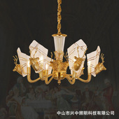 别墅客厅餐厅复古脱蜡铜鹿头个性 法式 奢华全铜吊灯欧式 创意吊灯