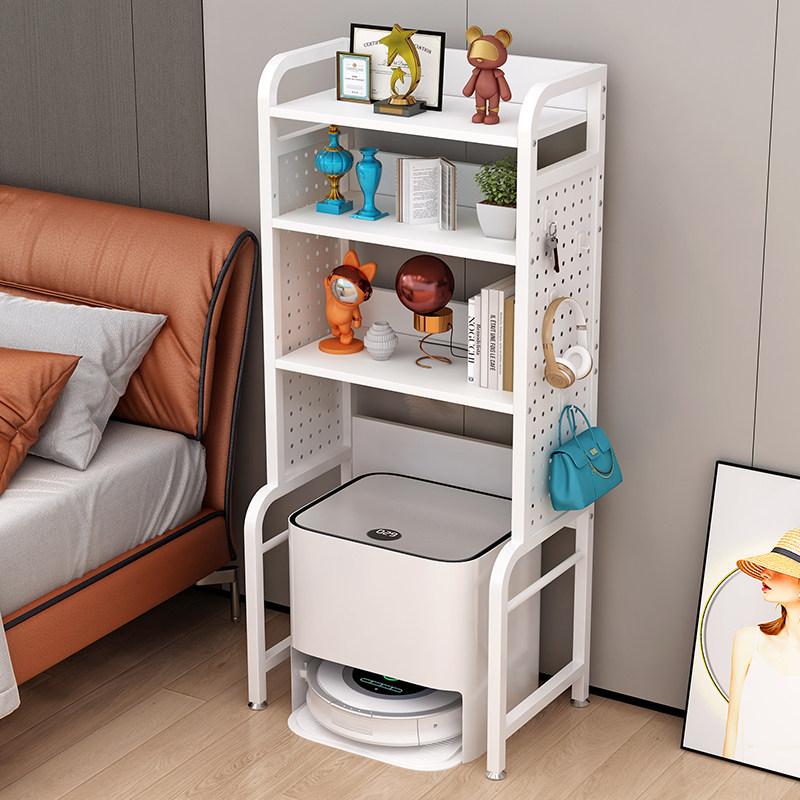 洞洞板扫地机器人上方置物架客厅沙发边饮水机洗拖基站收纳柜子