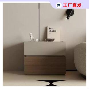 实木简约小型现代轻奢高级床头柜家用环保级卧室收纳储物柜床边柜