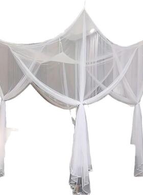 四方蚊帐宫b-1地廷蚊帐落卧室纱幔公蚊主风床幔室内外用蚊帐户外