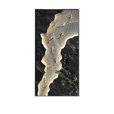 QWE-2937关画过道挂鱼图装画饰画走高级感新中式竖版壁画沙廊玄发