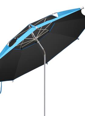 鱼伞OFS大钓伞万防向可调抗节加厚黑钓胶双层强韧风防暴雨晒遮阳