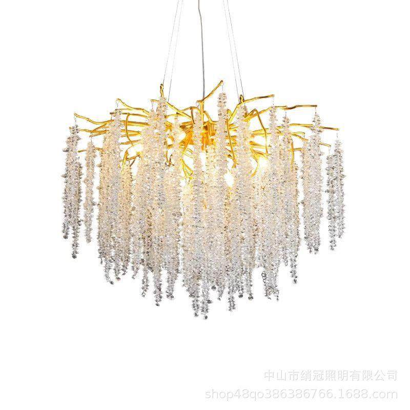 性法轻别奢客厅灯墅复式餐厅卧室式吊灯网红民宿枝形个流苏水晶灯,家装灯饰光源,智能吊灯,淘宝优惠券,粉丝福利购,淘宝优惠卷