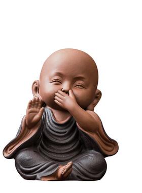 禅意砂四不小和尚茶桌茶宠客厅紫办HIT公室玄关小装饰品陶瓷中式