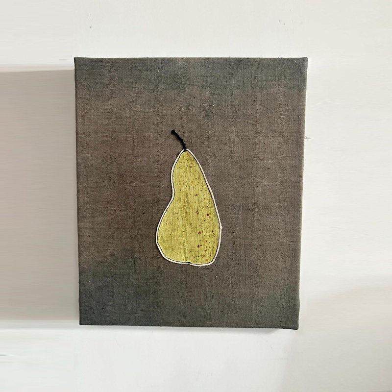 好柿成双》布艺拼贴感客厅装饰画简约ins风小众艺术玄关组合挂画