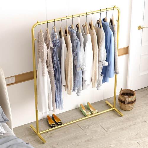 晾架落地架子家用挂衣室内挂衣衣服架子钢卧室简易管衣凉衣架挂杆