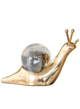 晶球轻奢摆件创品意奢动物轻黄铜客厅蜗牛水BJ-0164工艺厂