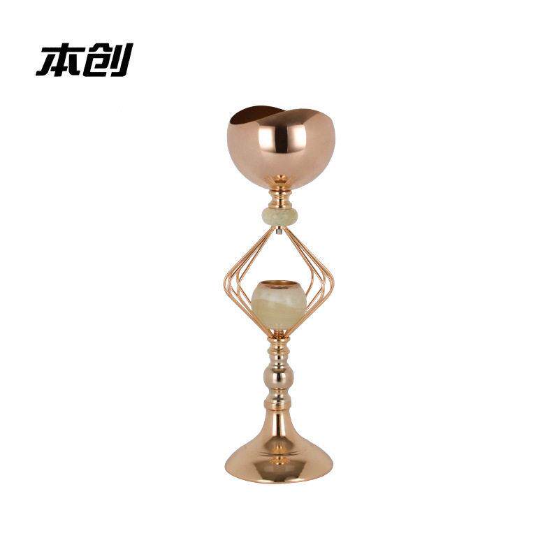 新款婚庆道具金色烛台酒店浪漫婚礼路引主桌插花花