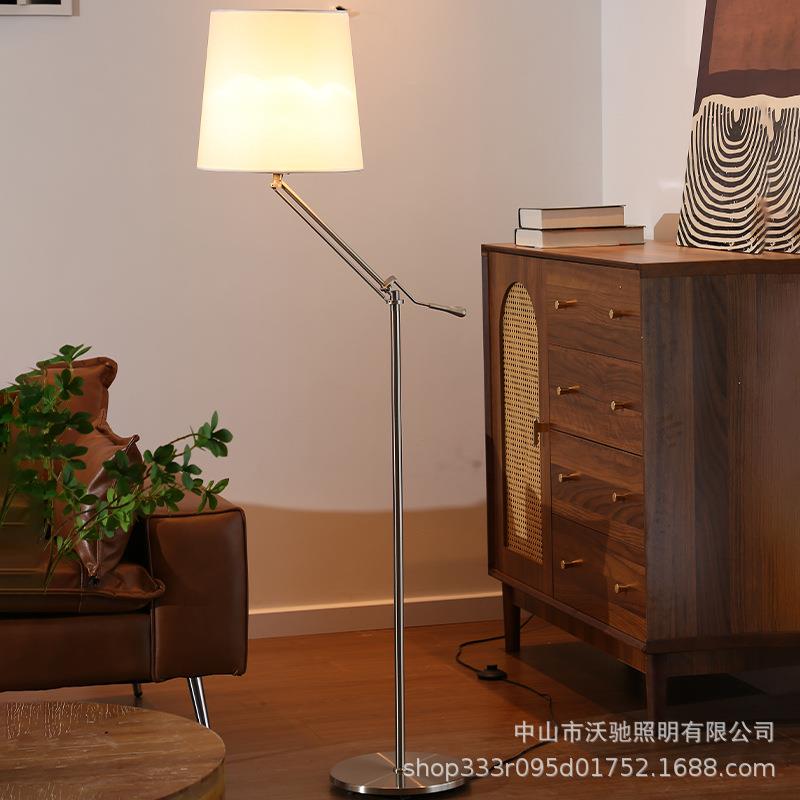 跨境直供韩风简约长臂工业风折叠办公沙发落地奶油草帽立布罩地灯