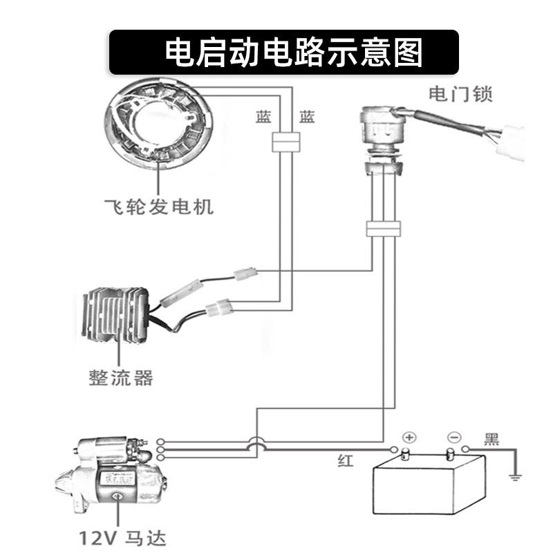 柴油机微耕机配件FFFFF手启动改电启动改装电全套