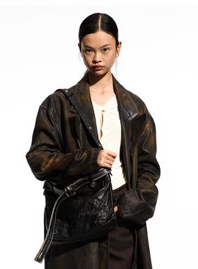 GROTTO个乐年新款流浪包中号子母托特斜挎单肩软包手提轻盈