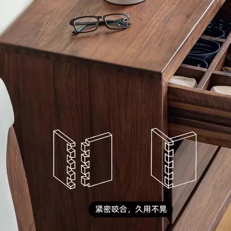 纯实木经典九斗柜黑胡桃木原木卧室床尾柜北欧樱桃木收纳储物柜