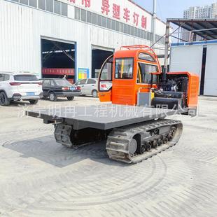 操作行走履带式 小型座驾式 运输车橡胶带底盘加高泥地搬运翻斗车