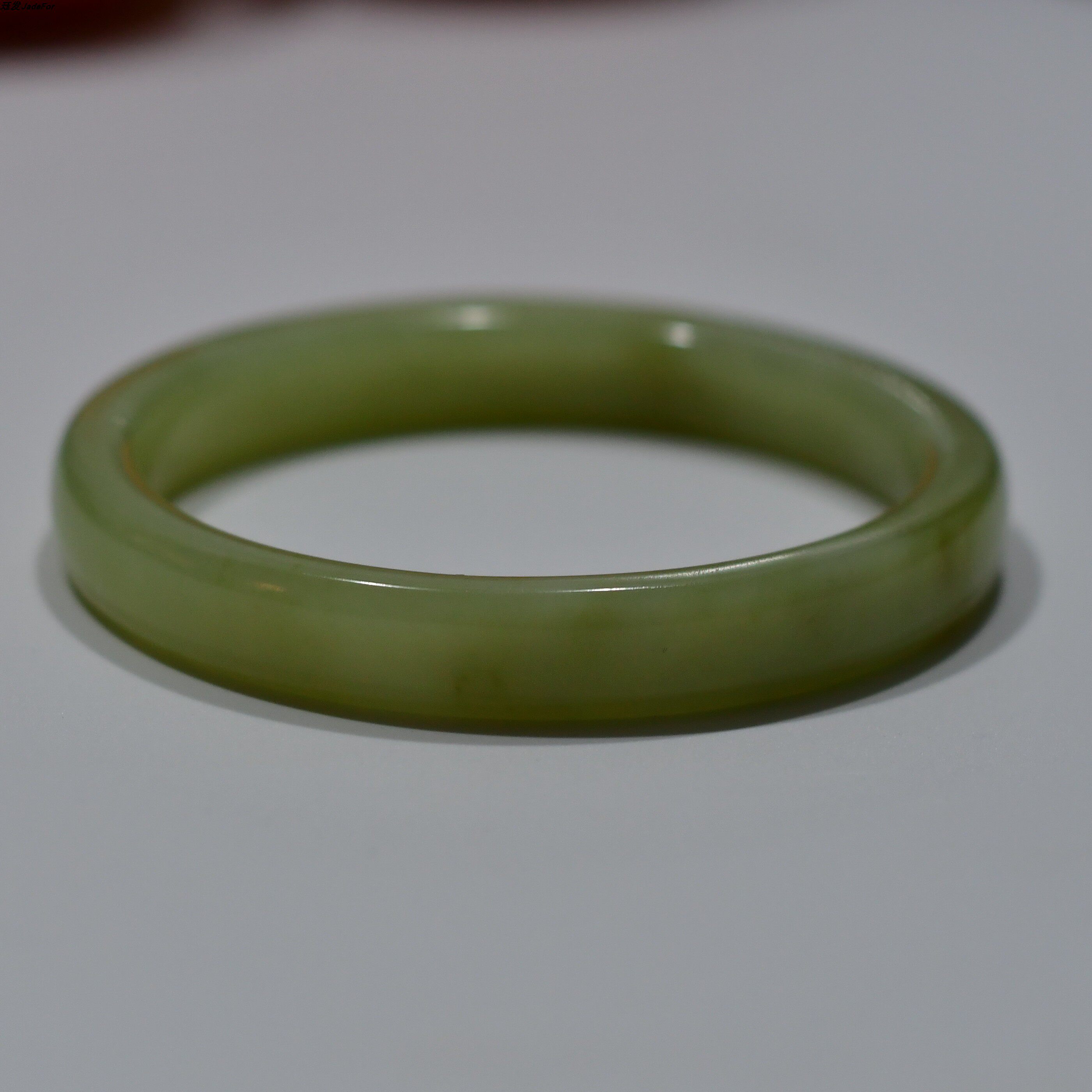 珏发方条玉镯辽阳料精品岫玉天然手镯湖水镯子圈口可定制女友礼物