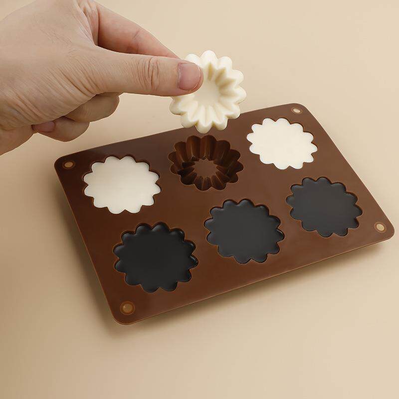 新品6连花朵硅胶模具水晶滴胶模具蛋糕烘焙用具饼干蛋糕装饰模