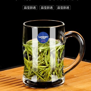 玻璃杯家用水杯泡茶杯钢化微波牛奶杯带把早餐喝水杯子