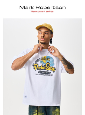 Mark Robertson2025ss夏季新款宽松半袖美式复古oversize圆领T恤