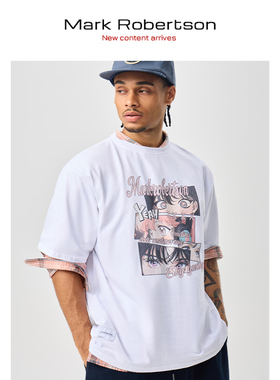 Mark Robertson2025ss夏季印花短袖T恤男潮个性新款动漫纯棉圆领