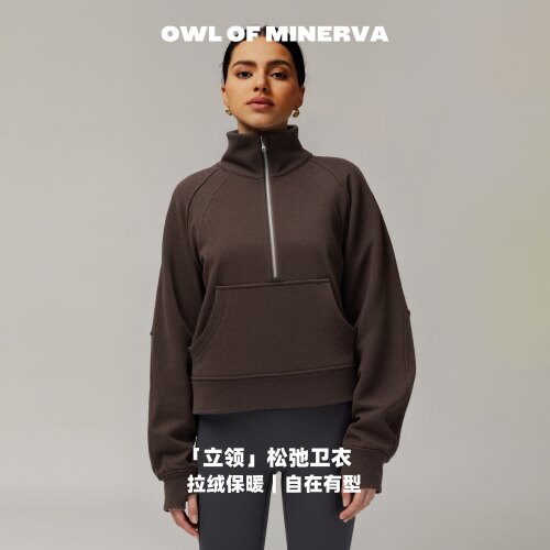 女秋冬抓绒新款立领运动外套