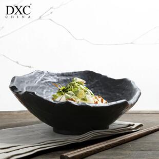 家用泡面碗菜碗米饭碗套装 DXC创意日式 个性 陶瓷碗餐具斜口碗 韩式