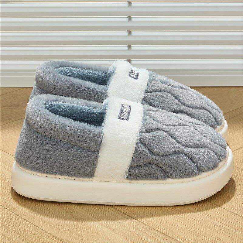 棉拖鞋男士冬季包跟2025新款厚底外穿情侣家居室内保暖棉鞋女款冬