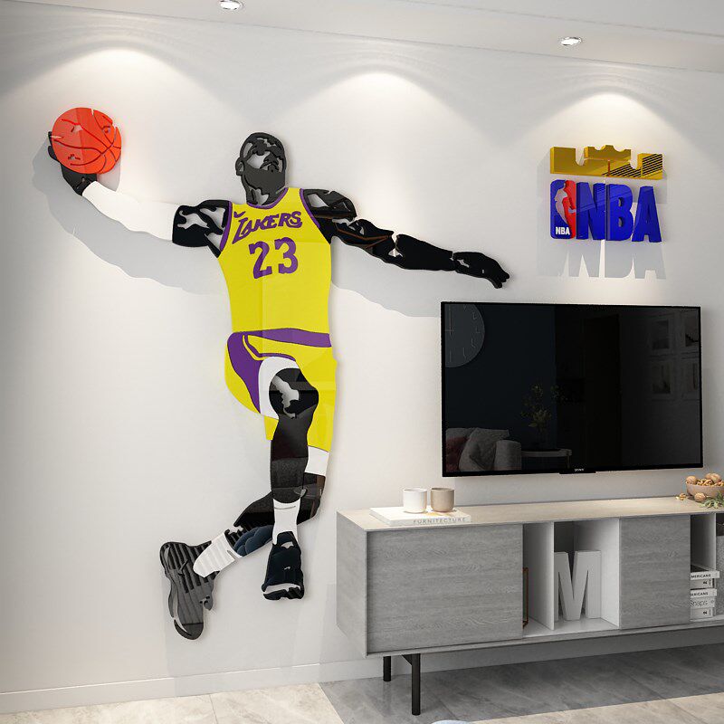 篮球明星主题nba詹姆斯海报墙贴纸卧室男生房间布置床头背景挂画