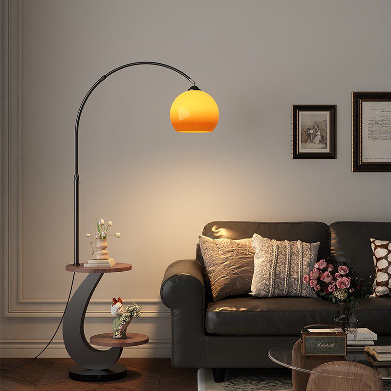 新款钓鱼灯落地灯客厅沙发旁边几氛围高级感轻奢现代复古中古台灯