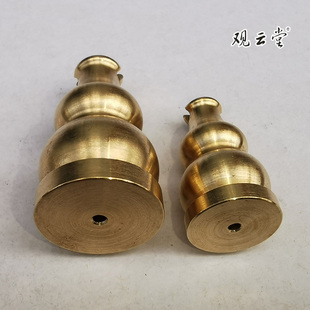 精选观云堂纯黄铜大号葫芦香插红框内福禄寓意线香竹签香盘香藏香