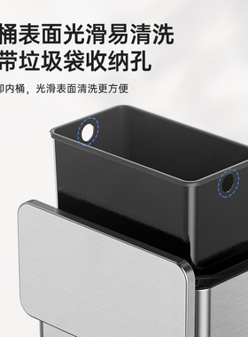 GAOK厨房不锈钢垃圾桶挂式折叠家用桌面收纳筒壁挂式轻奢厕所