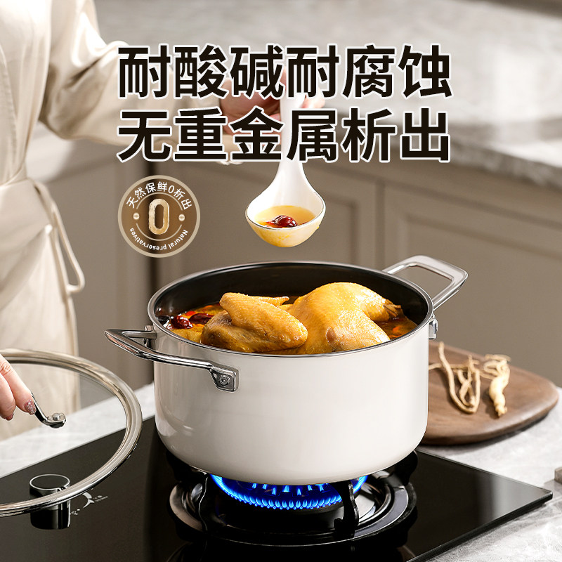 Deslon德世朗珐琅锅家用炖锅炖盅砂锅汤锅焖烧锅不沾锅电磁炉煮锅