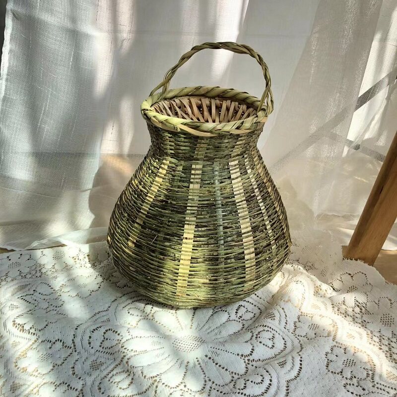 竹编鱼篓捕鱼抓虾工具鱼笼黄鳝笼户外钓鱼篓儿童拍照道具饭店装饰