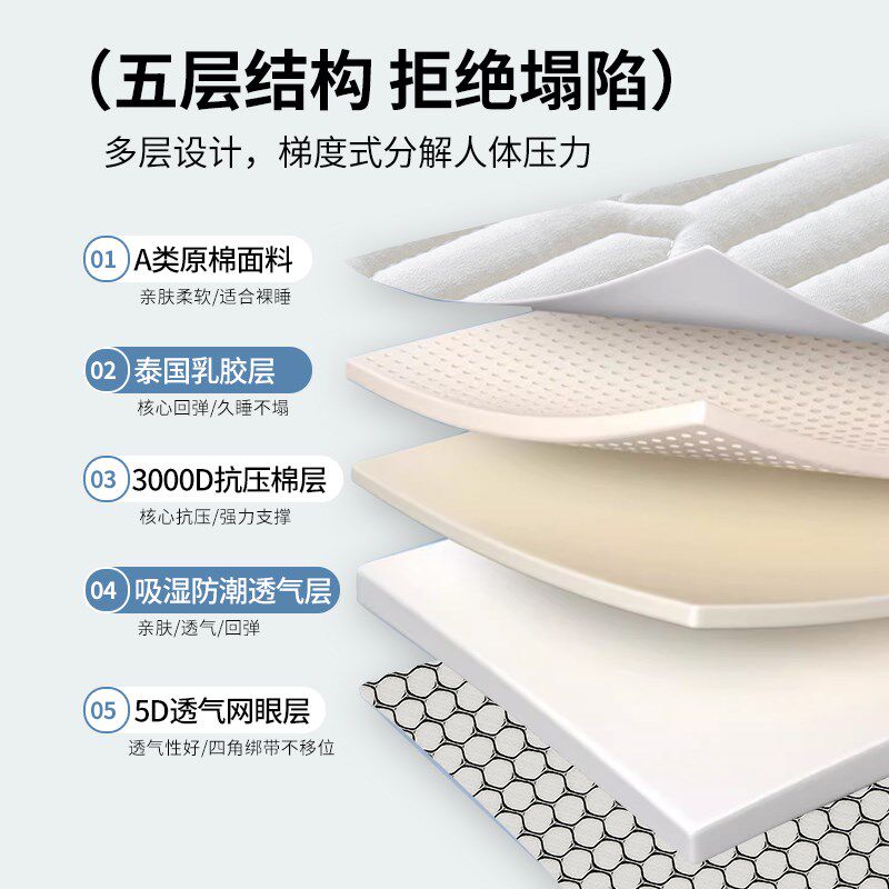 乳胶床垫家用软垫床褥垫可折叠卧室褥子单人租房专用隔脏垫被垫褥