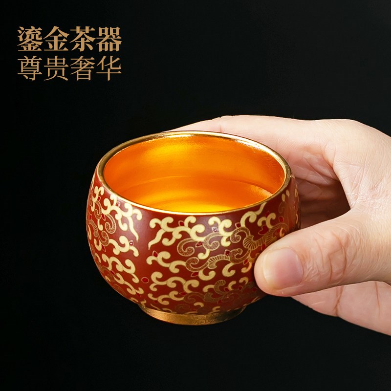 正宗紫砂鎏金凤鸣西施壶茶杯功夫茶具整套原矿朱泥一壶两杯小套装