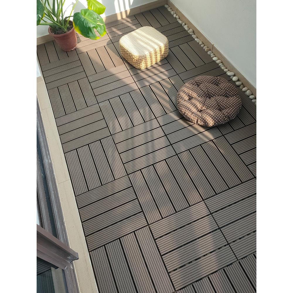 户外地板塑木室外露台阳台地面铺设改造自铺免龙骨花园庭院防腐木