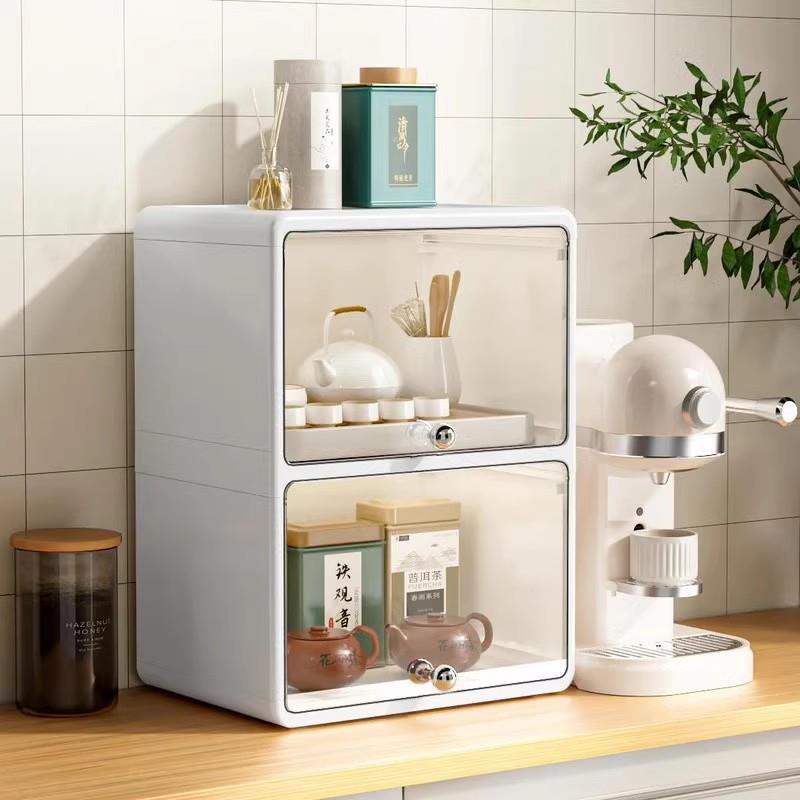 杯子收纳置物架茶杯茶具收纳盒水杯防尘咖啡马克杯收纳柜桌面杯架