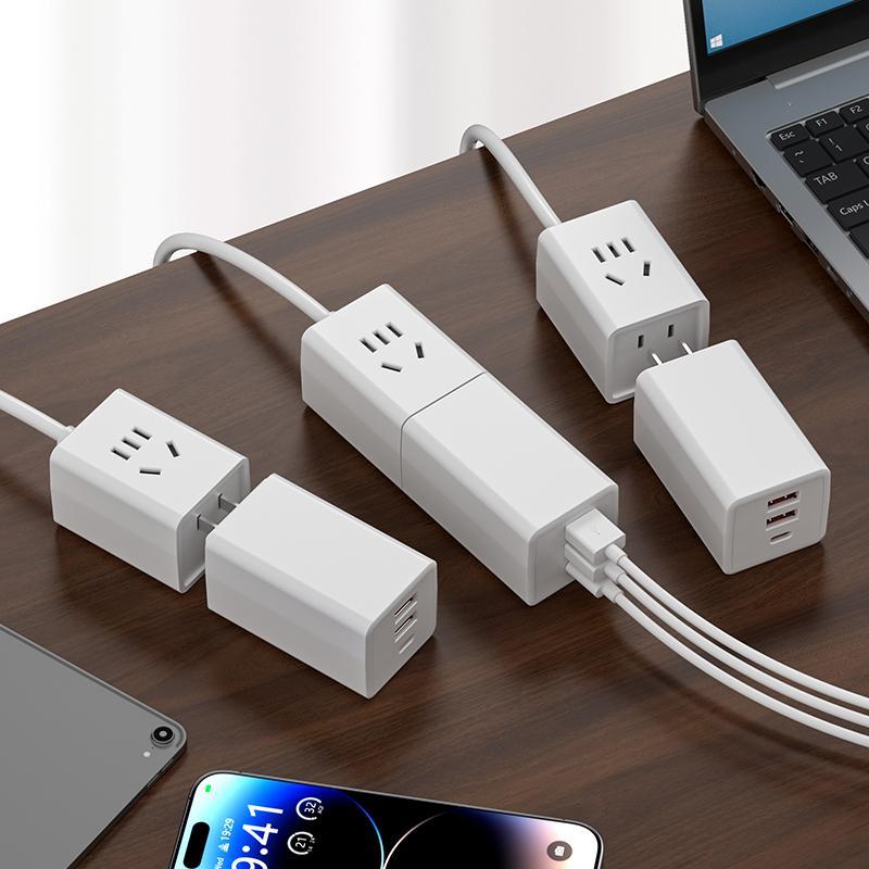 迷你小巧插线板多功能插座可拆分离式带USB插排旅行便携接线板PDC